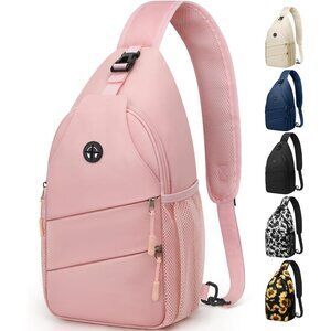 👑Men's Trendy Sling Bag Backpack Pink Casual Convertible Shoulder Strap Bag